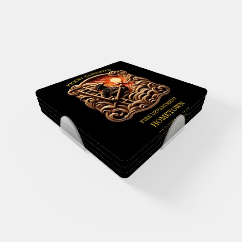 Fire Departments Badge Of Everyday Heroes Coaster Set