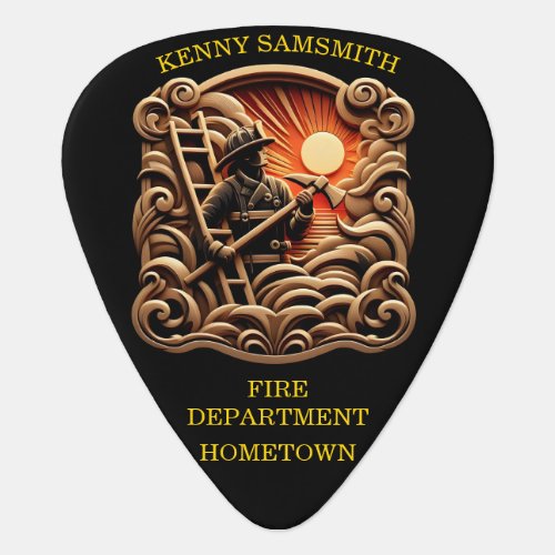 Fire Departments Badge Of Everyday Heroes Guitar Pick
