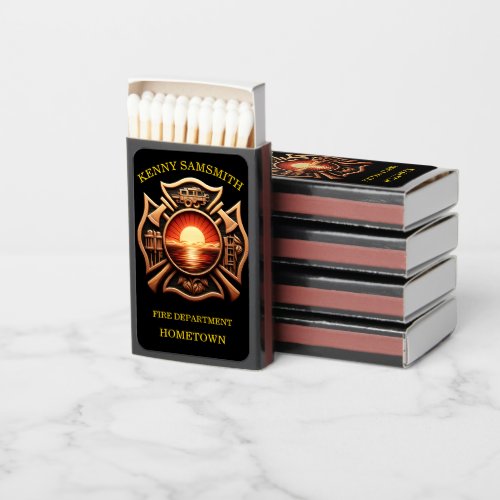 Fire Departments Badge of Honor Black And Red Matchboxes