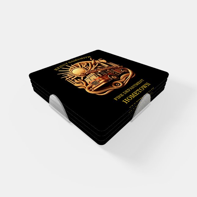 Fire Departments Badge of protecting the community Coaster Set (Set)