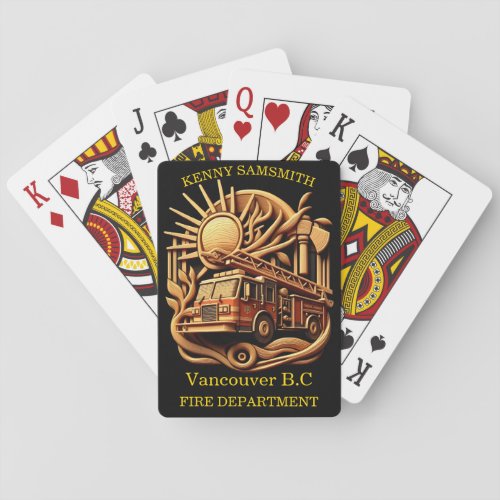 Fire Departments Badge of protecting the community Playing Cards