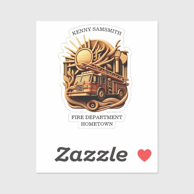 Fire Departments Badge of protecting the community Sticker (Sheet)