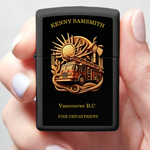 Fire Departments Badge of protecting the community Zippo Lighter