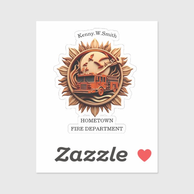 Fire Departments Badge radiating prestige, Honor Sticker (Sheet)