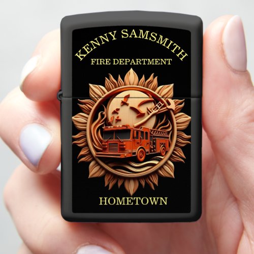 Fire Departments Badge radiating prestige Honor Zippo Lighter