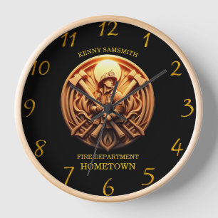 Fire Departments Badge symbolizing bravery Clock