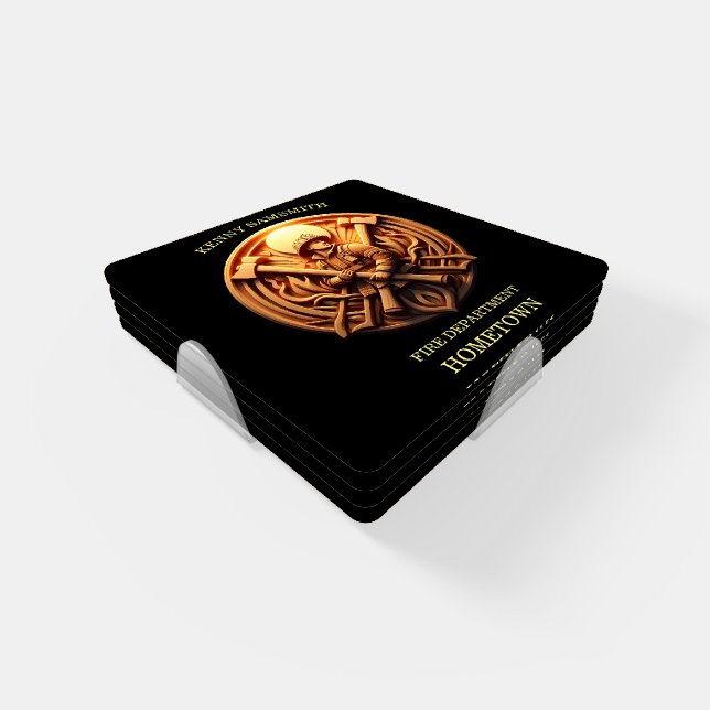 Fire Departments Badge symbolizing bravery Coaster Set (Set)