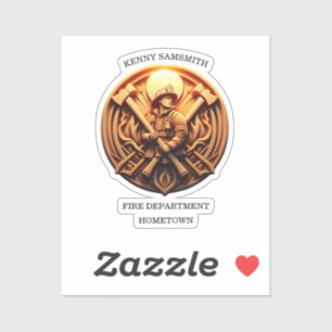 Fire Departments Badge symbolizing bravery Sticker