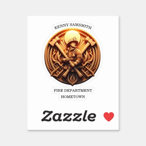 Fire Departments Badge symbolizing bravery Sticker