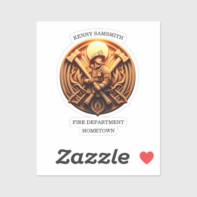 Fire Departments Badge symbolizing bravery Sticker (Sheet)