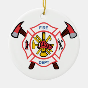 Fire Dept Ceramic Ornament