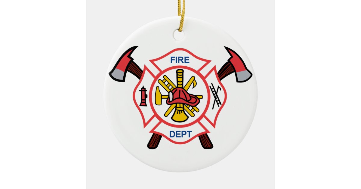 Fire Dept Ceramic Ornament | Zazzle