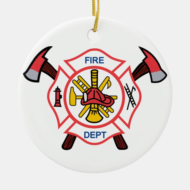 Fire Dept Ceramic Ornament (Front)