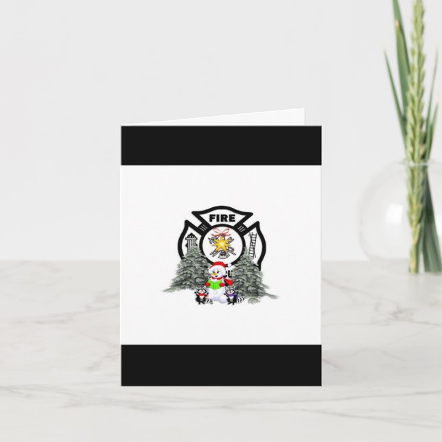 Fire Dept Christmas Scene Holiday Card (Front)