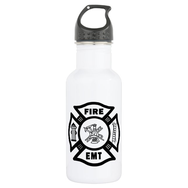 Fire Dept EMT Stainless Steel Water Bottle (Front)