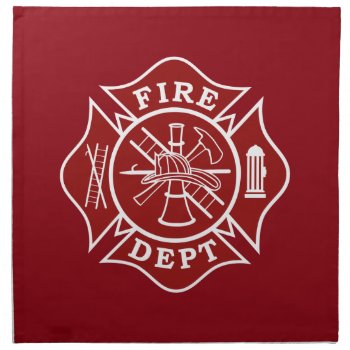 Fire Dept/ Firefighter Cloth Napkins Qty:4-12"x12" by TheFireStation at Zazzle