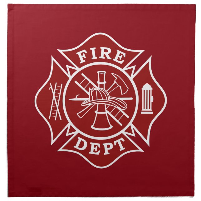 Fire Dept/ Firefighter Cloth Napkins qty:4-12"x12" (Front)