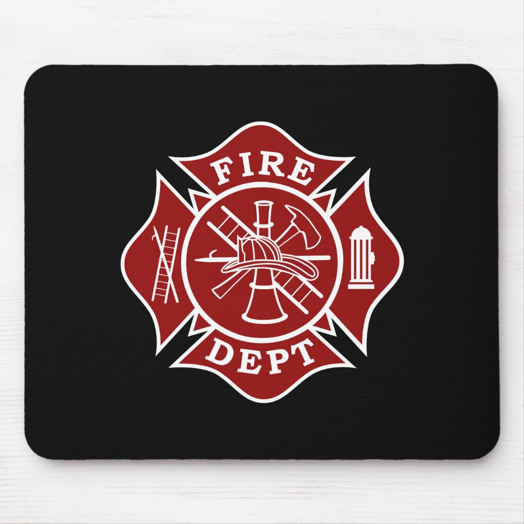 Fire Dept / Firefighter Maltese Cross Mousepad | Zazzle