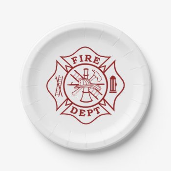Fire Dept / Firefighter Paper Plates 7" by TheFireStation at Zazzle
