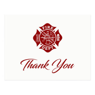 Firefighter Thank You Postcards | Zazzle