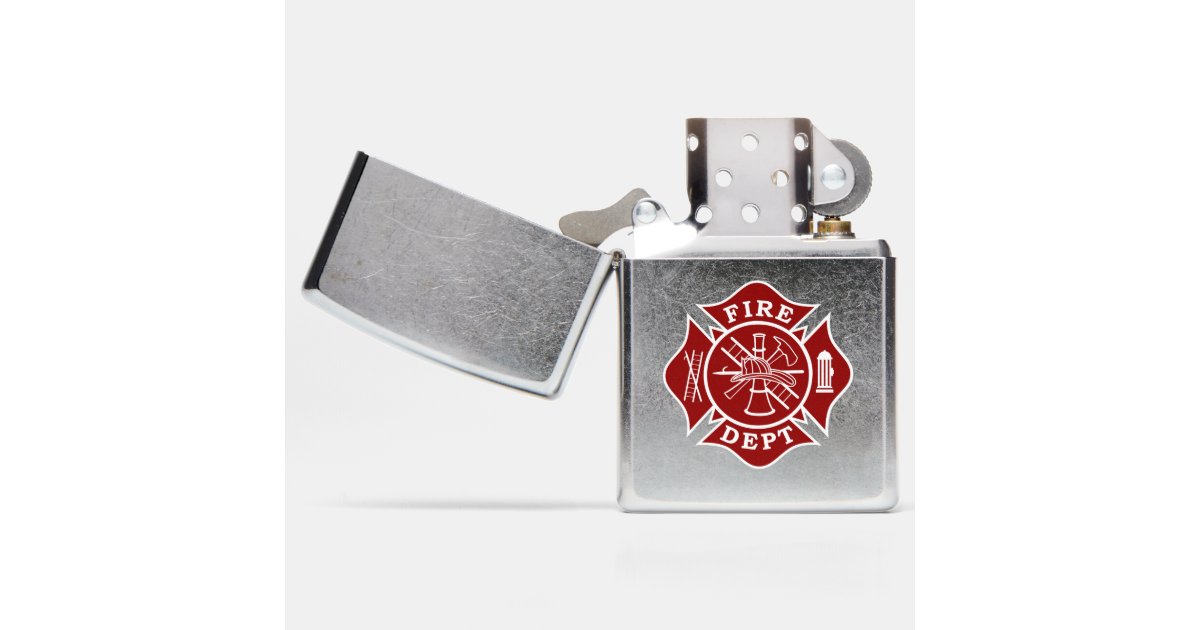 Fire Dept / Firefighter Zippo Chrome Lighter Zazzle