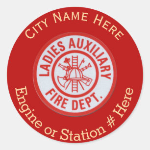 Fire Dept Ladies Auxiliary Custom Round Sticker