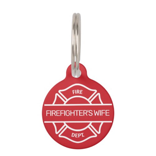 Fire Dept Logo Customizable Firefighters Wife Tag