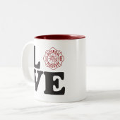 Fire Dept "LOVE" Two Tone Coffee Mug (Front Left)