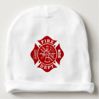 Fire Dept Maltese Cross Baby Cotton Beanie