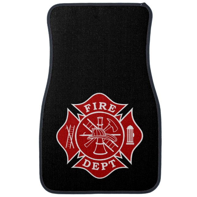 Fire Dept Maltese Cross Car Mats (Front-set of 2) (Front)