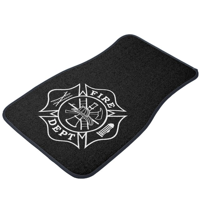 Fire Dept Maltese Cross Car Mats (Front-set of 2) (Angled)