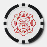Fire Dept Maltese Cross Clay Poker Chips at Zazzle