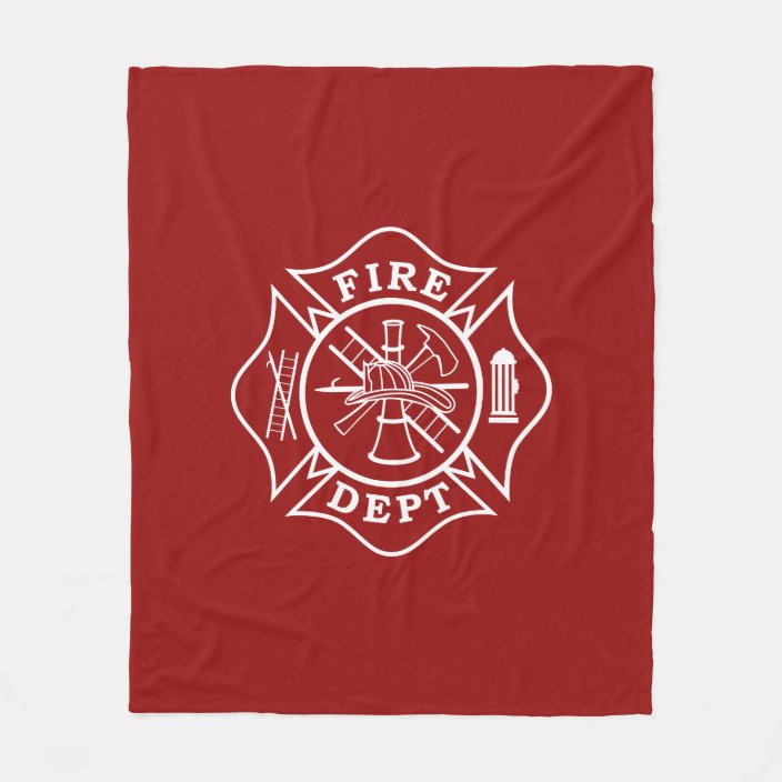 Fire Dept Maltese Cross Medium Fleece Blanket | Zazzle