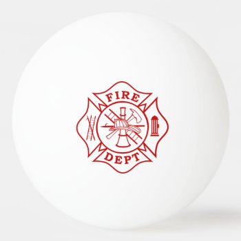 Fire Dept Maltese Cross Ping Pong Ball (1 Star) by TheFireStation at Zazzle