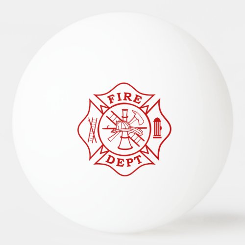 Fire Dept Maltese Cross Ping Pong Ball 1 Star