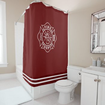 Fire Dept Maltese Cross Shower Curtain by TheFireStation at Zazzle