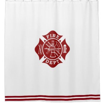Fire Dept Maltese Cross Shower Curtain by TheFireStation at Zazzle