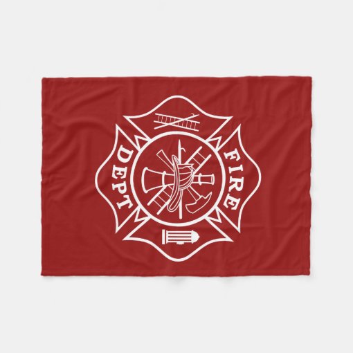 Fire Dept Maltese Cross Small Fleece Blanket | Zazzle