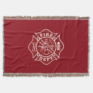 Fire Dept / Maltese Cross Throw Blanket