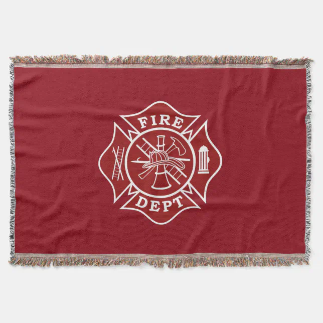 Fire Dept   Maltese Cross Throw Blanket 