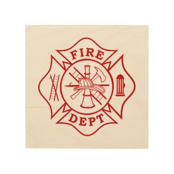 Fire Dept Maltese Cross Wooden Artwork Wood Wall Decor by TheFireStation at Zazzle