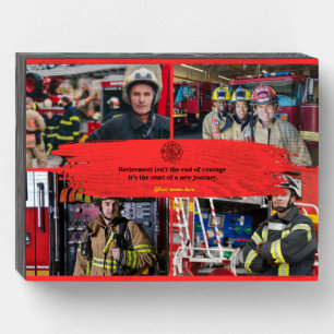 Fire dept retirement gifts custom photo wood box