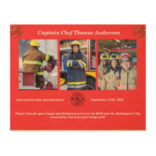 Fire Dept Retirement Gifts Personalized Wood Wall Art