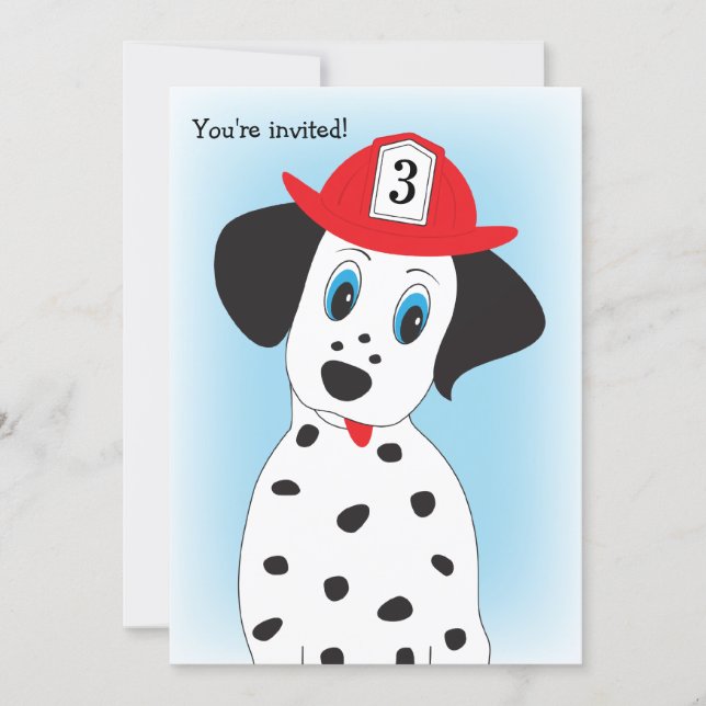 Fire Dept. Theme Boy's Birthday Party Invitation (Front)