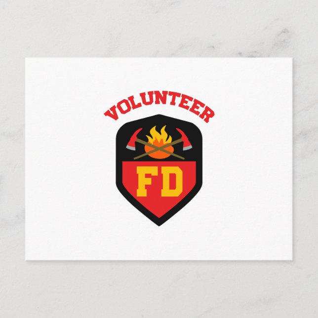 FIRE DEPT VOLUNTEER POSTCARD (Front)