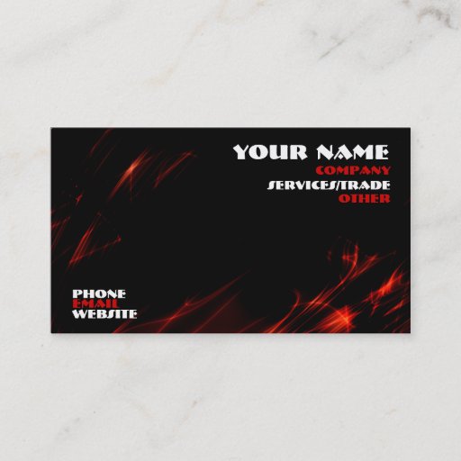 Customizable fire design business card
