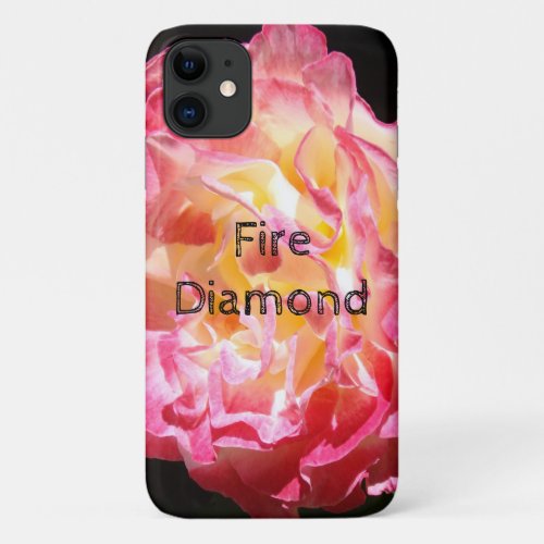 Fire Diamond Phone Pink Rose Flower iPhone cases