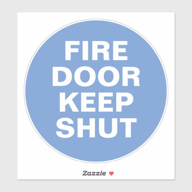 Fire Door Sign - Blue & White Sign Sticker (Sheet)