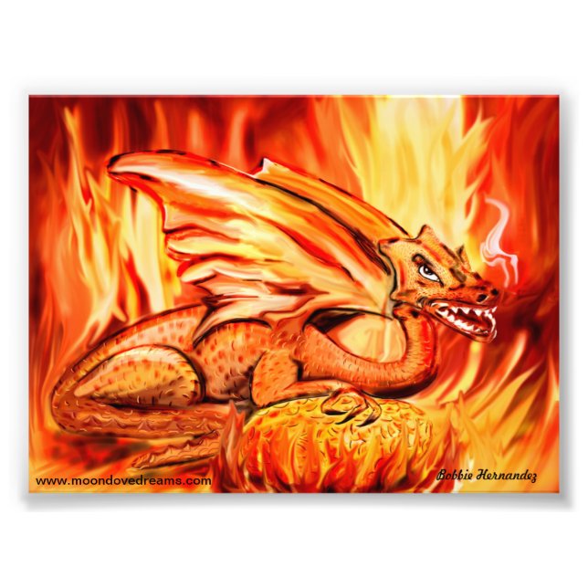 Fire dragon and egg photo print (Front)