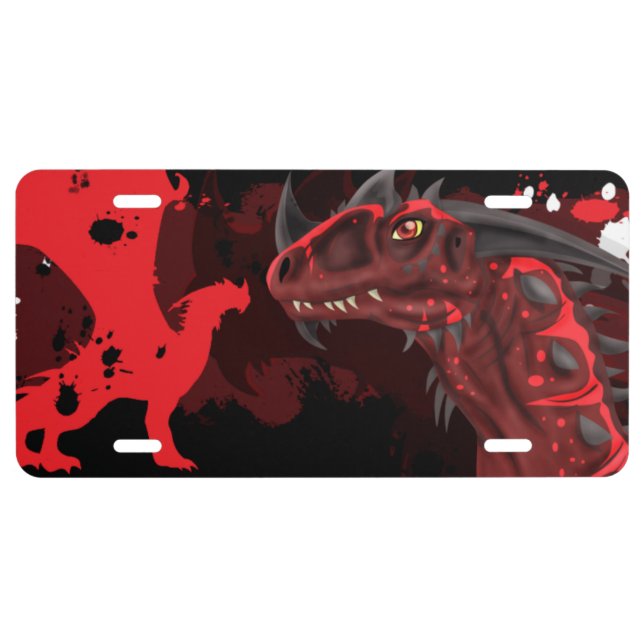Fire Dragon (Dark Version) License Plate (Front)